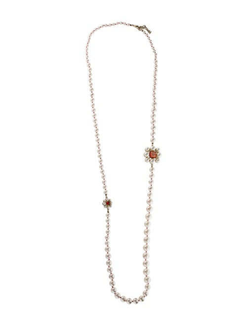 Chanel Faux Pearl, Resin & Strass Station Necklace