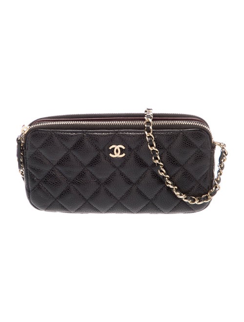 Chanel Double Zip Clutch w/ Chain