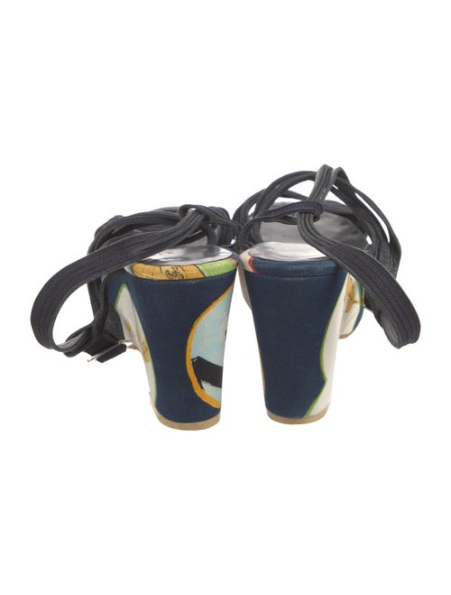 Chanel Interlocking CC Logo Canvas Slingback Sandals