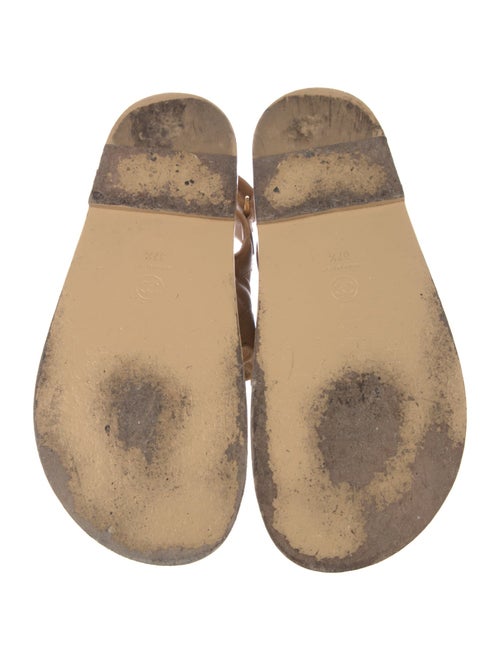 Chanel Interlocking CC Logo Leather Slingback Sandals