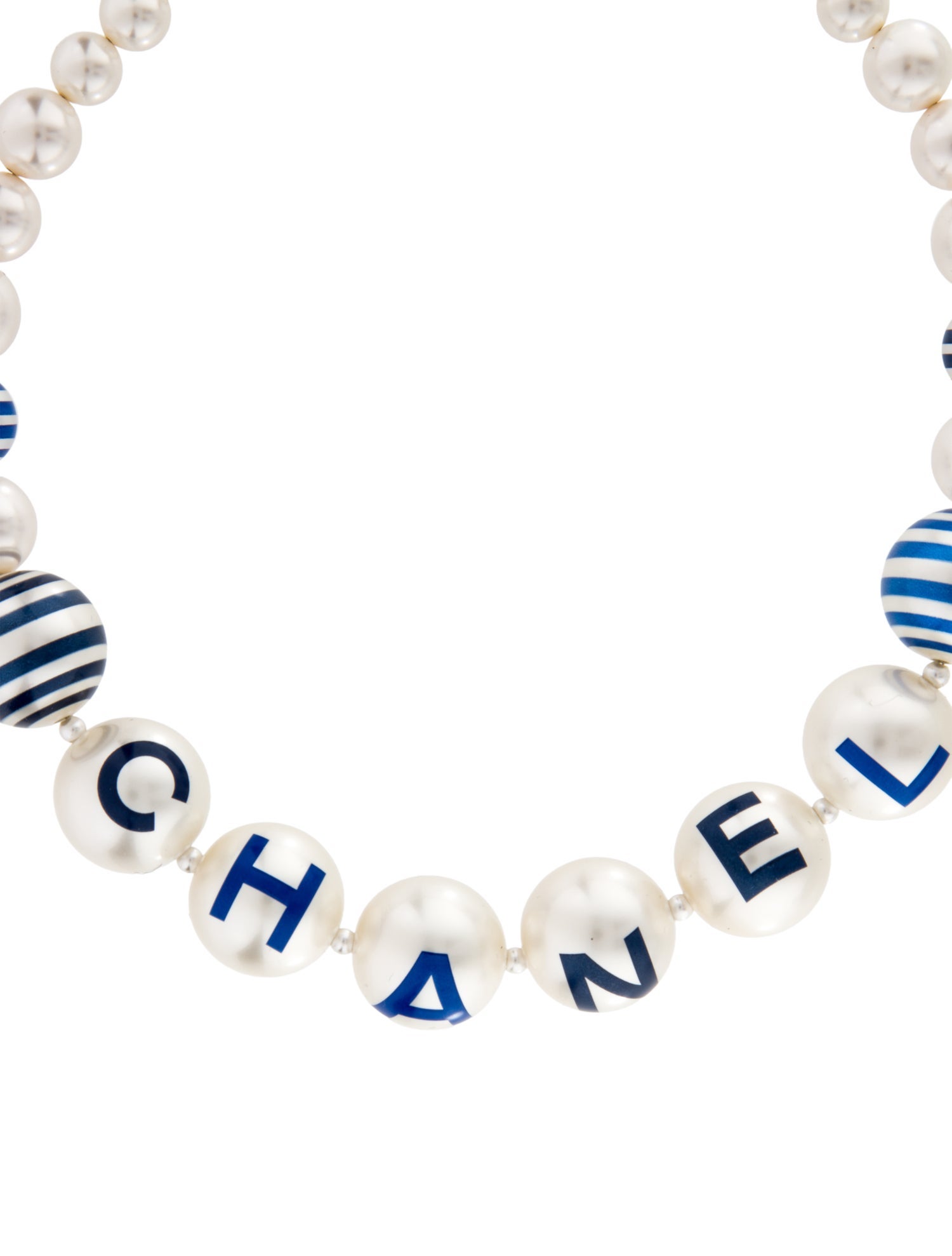 Chanel Faux Pearl & Enamel Bead Strand Necklace