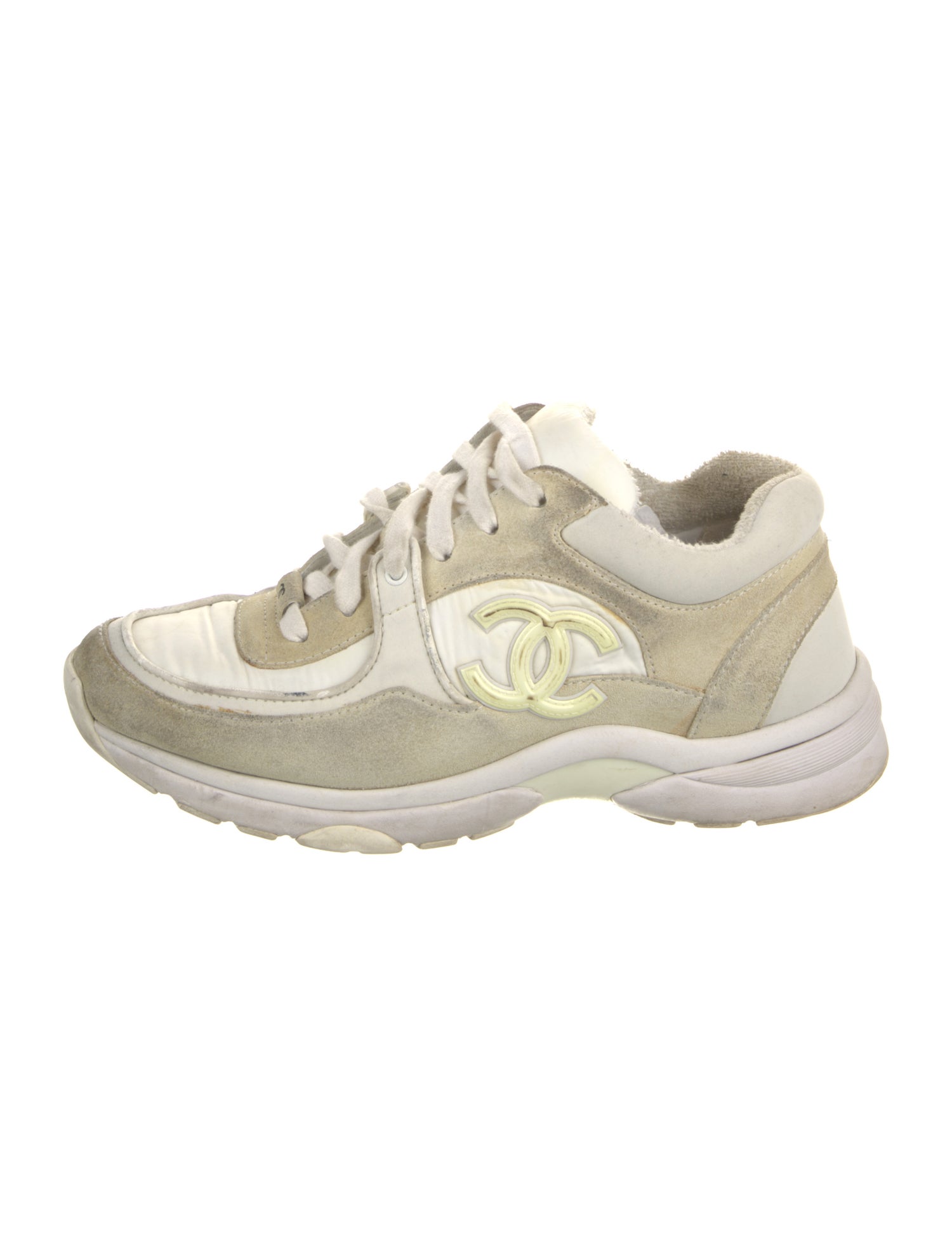 Chanel Interlocking CC Logo Suede Chunky Sneakers