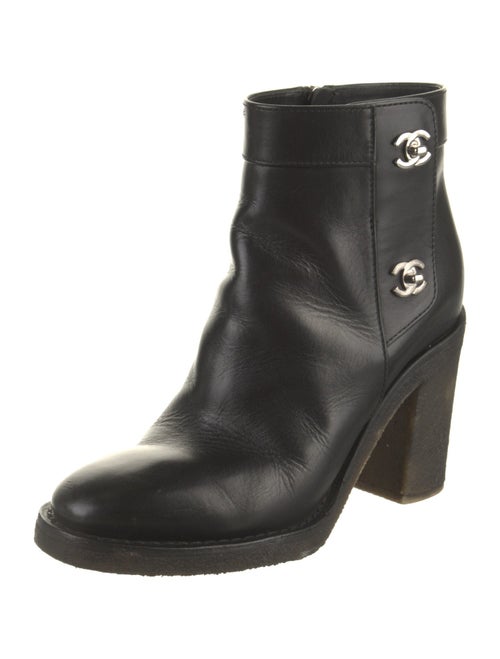 Chanel Interlocking CC Logo Leather Boots