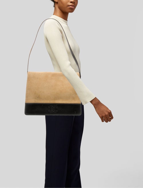 Chanel Suede CC Flap Shoulder Bag