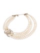 Chanel Faux Pearl & Strass CC Multistrand Necklace