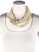 Chanel Faux Pearl & Strass CC Multistrand Necklace