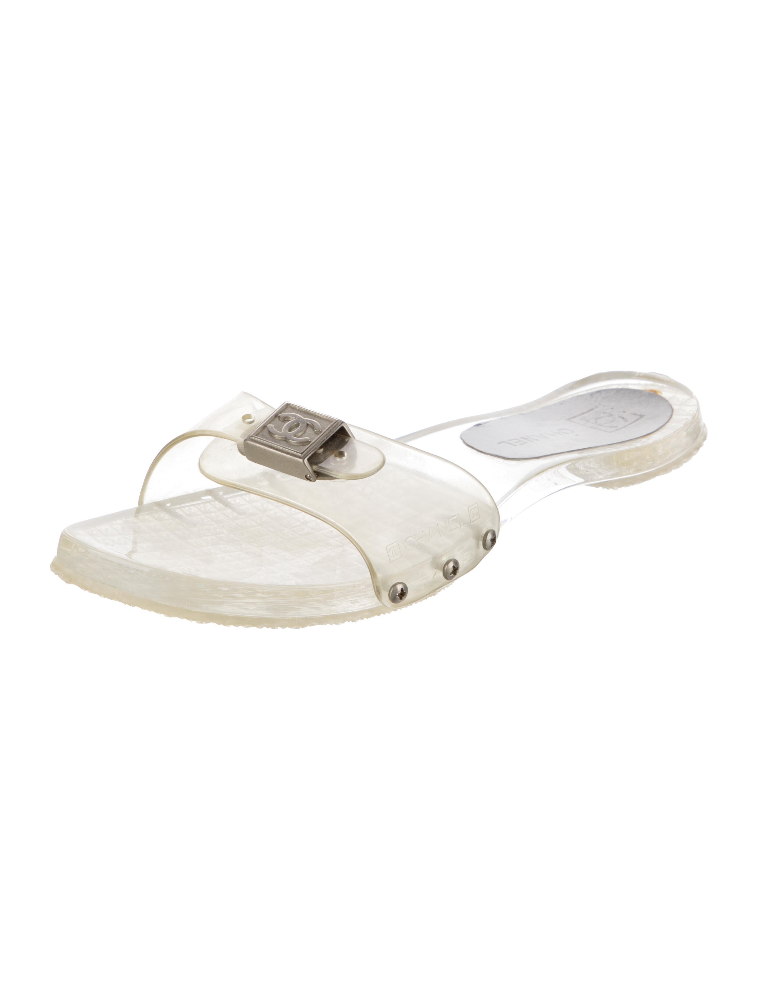 Chanel Vintage Interlocking CC Logo Slides