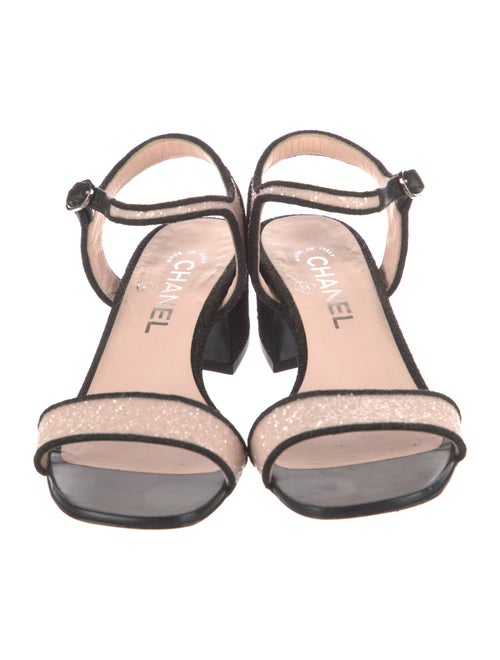 Chanel Interlocking CC Logo Glitter Sandals