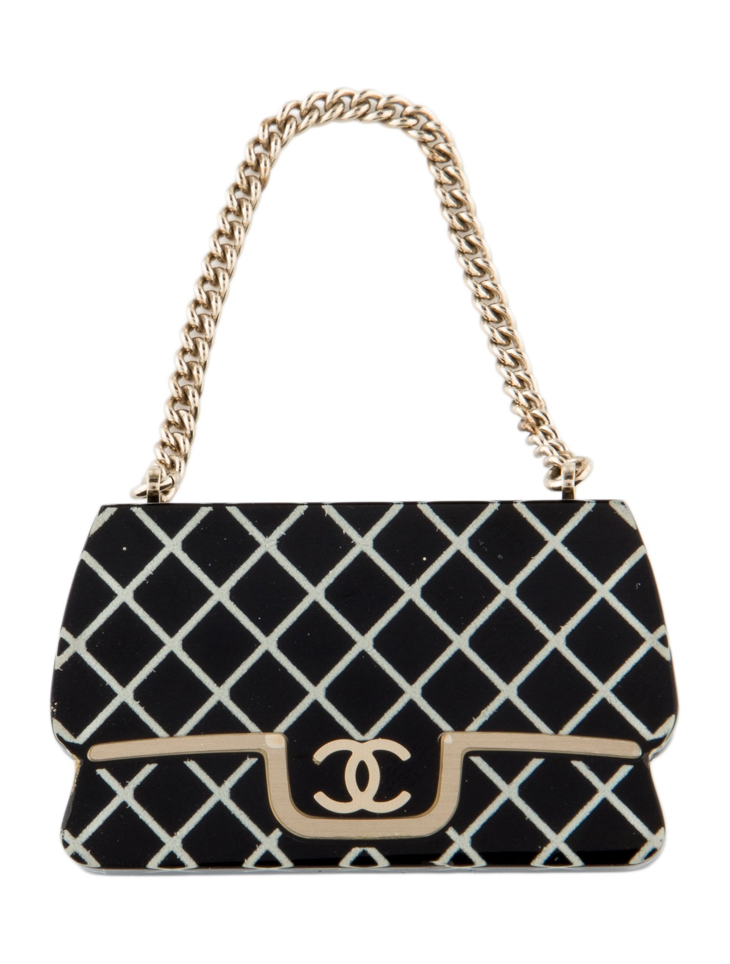 Chanel Resin CC Purse w/ Chain Brooch