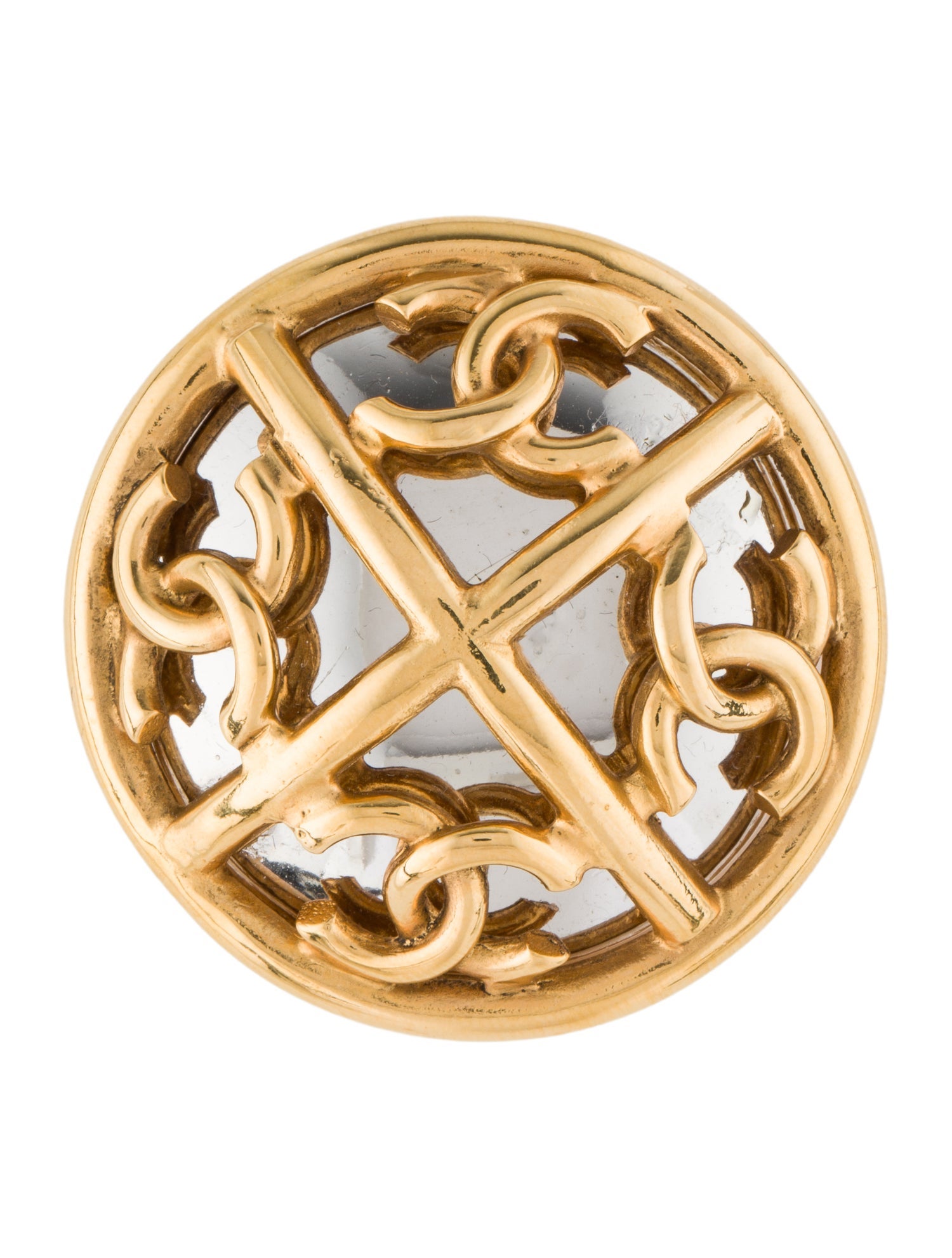 Chanel Vintage Mirror CC Brooch