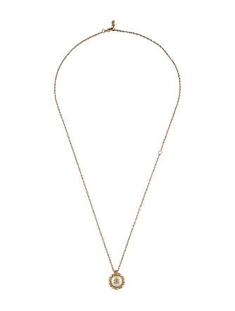 Chanel Faux Pearl CC Pendant Necklace