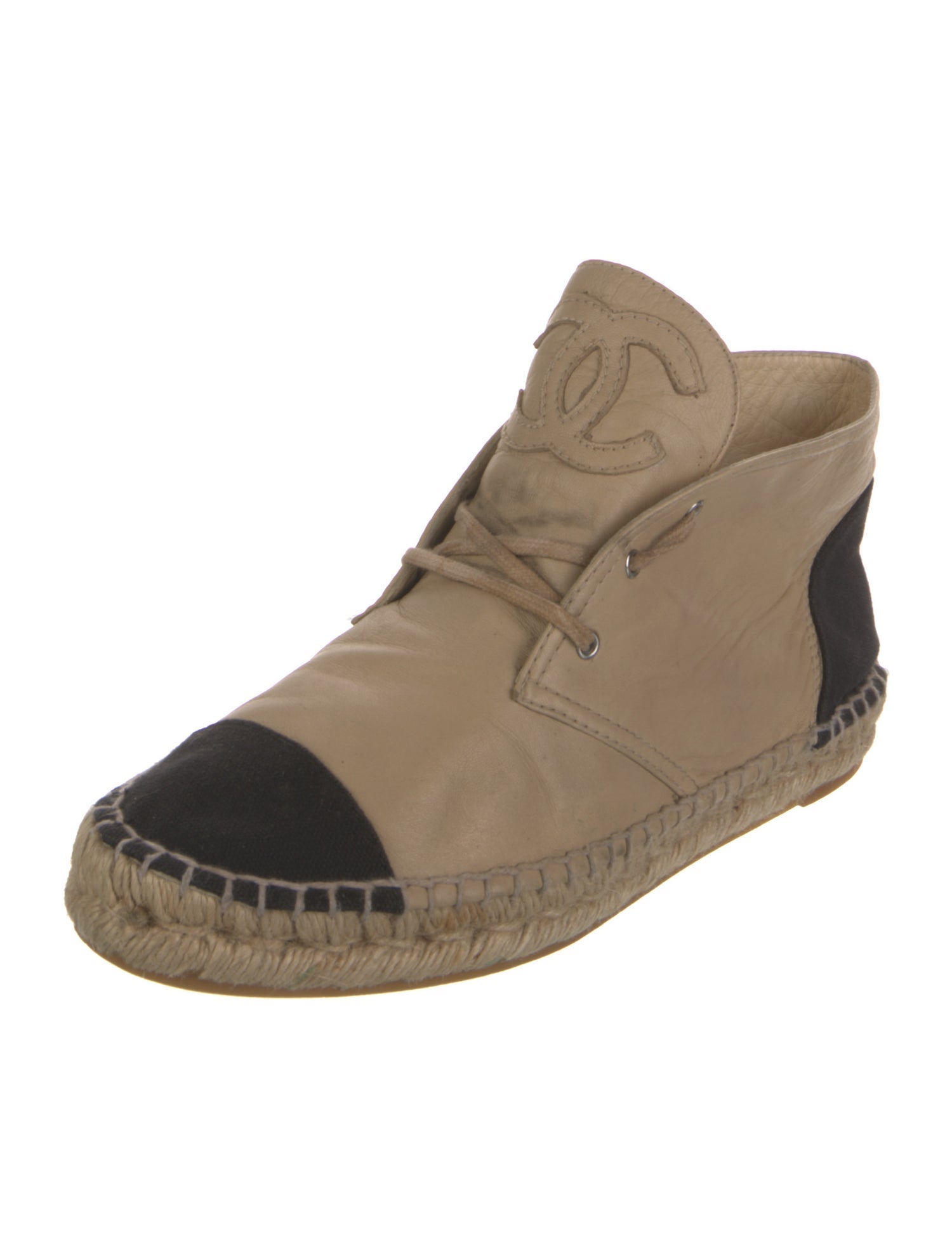 Chanel Interlocking CC Logo Lambskin Espadrilles