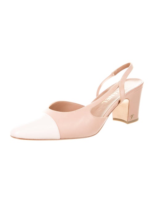 Chanel Interlocking CC Logo Leather Slingback Pumps