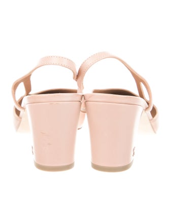 Chanel Interlocking CC Logo Leather Slingback Pumps