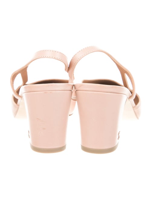 Chanel Interlocking CC Logo Leather Slingback Pumps