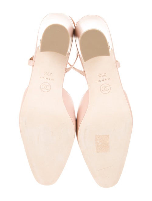 Chanel Interlocking CC Logo Leather Slingback Pumps