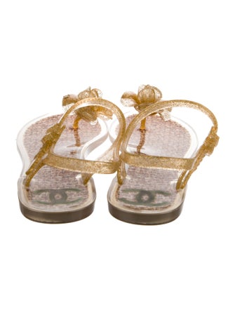 Chanel Interlocking CC Logo Rubber Slides