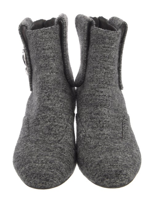 Chanel Interlocking CC Logo Wool Boots