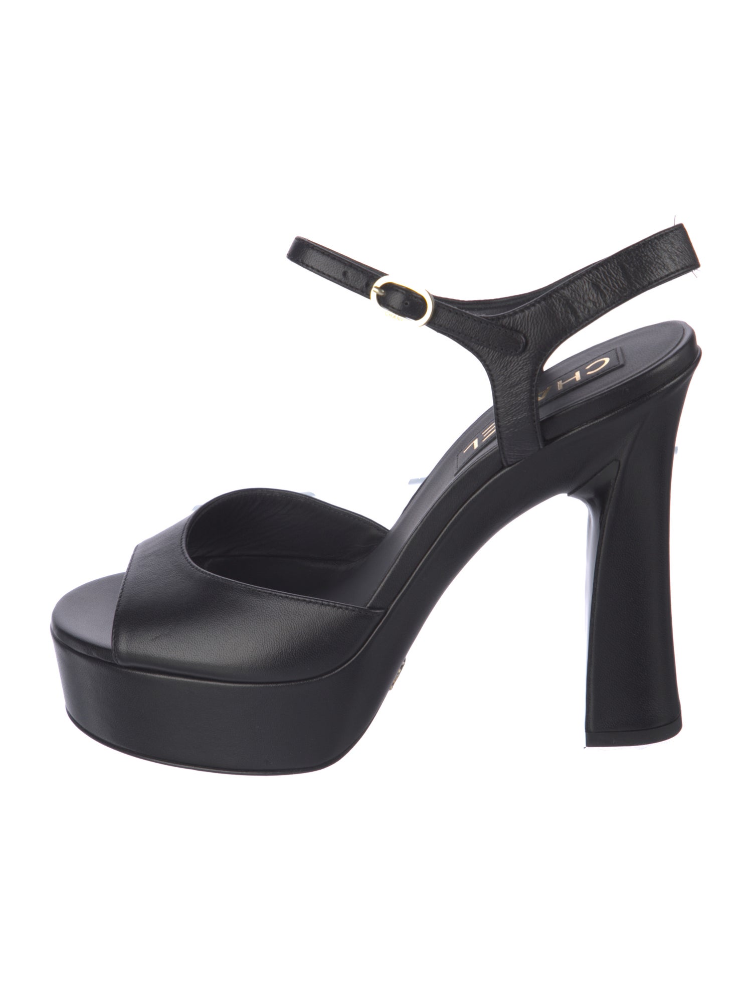 Chanel Interlocking CC Logo Leather Sandals