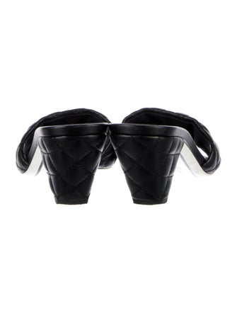 Chanel Interlocking CC Logo Leather Slides