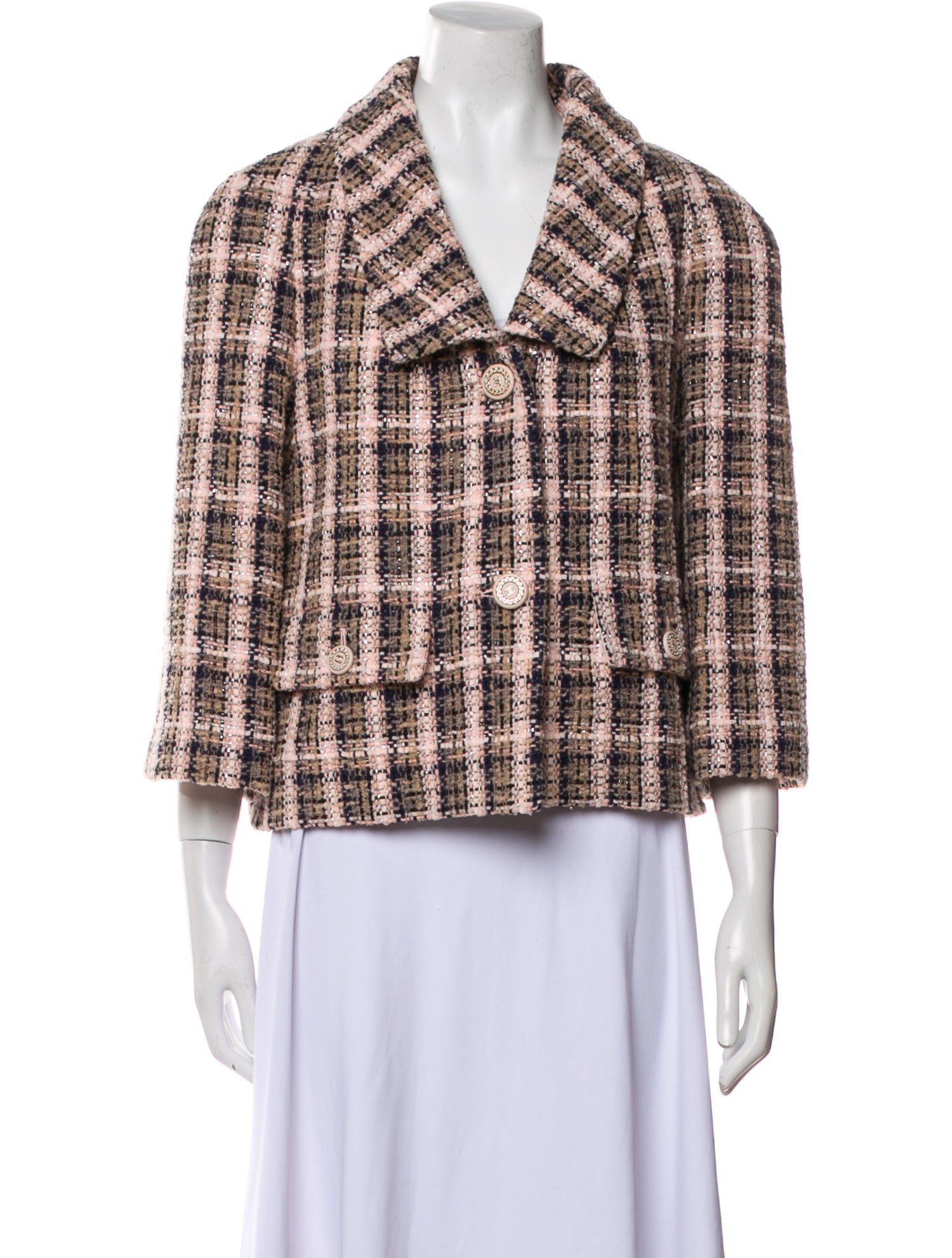 Chanel 2019 Plaid Print Blazer