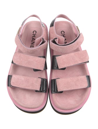 Chanel 2022 Interlocking CC Logo Slingback Sandals