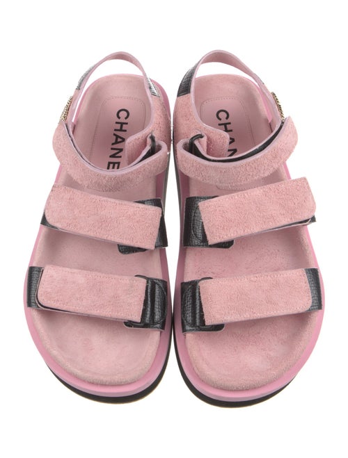 Chanel 2022 Interlocking CC Logo Slingback Sandals