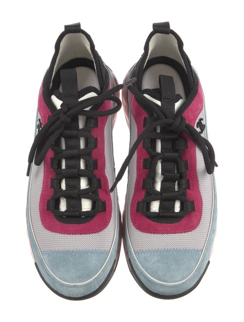 Chanel Interlocking CC Logo Suede Sneakers