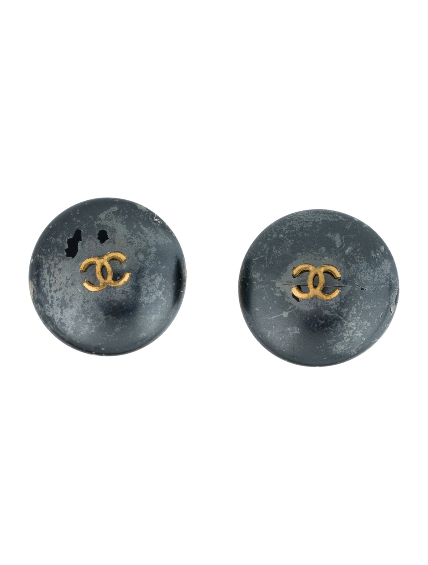 Chanel Vintage Faux Pearl CC Clip-On Earrings