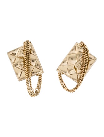 Chanel Quilted Flap Bag Clip-On Earrings