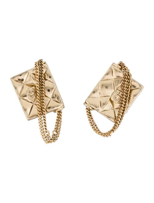 Chanel Quilted Flap Bag Clip-On Earrings