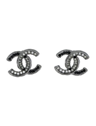 Chanel Strass CC Stud Earrings