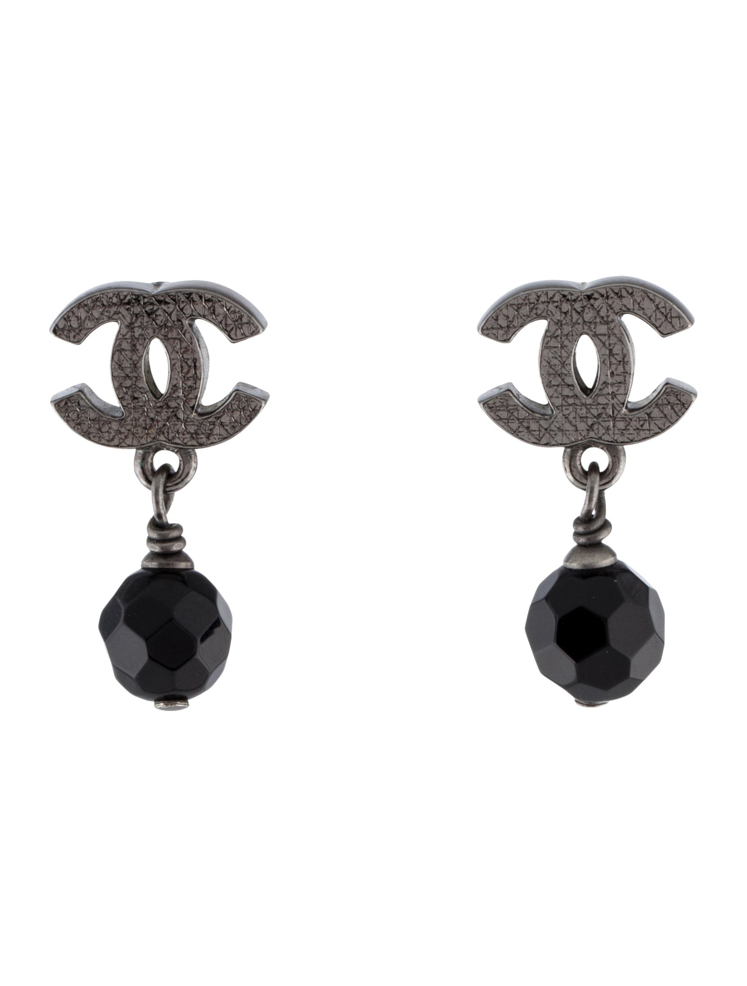 Chanel Bead CC Drop Earrings