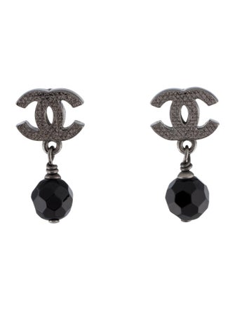Chanel Bead CC Drop Earrings