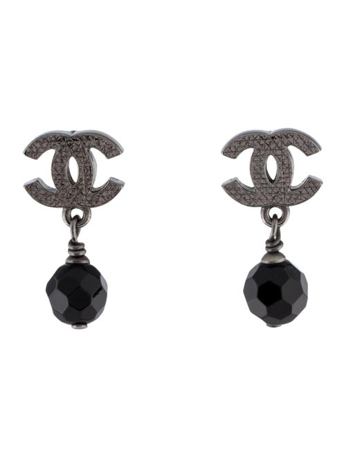 Chanel Bead CC Drop Earrings