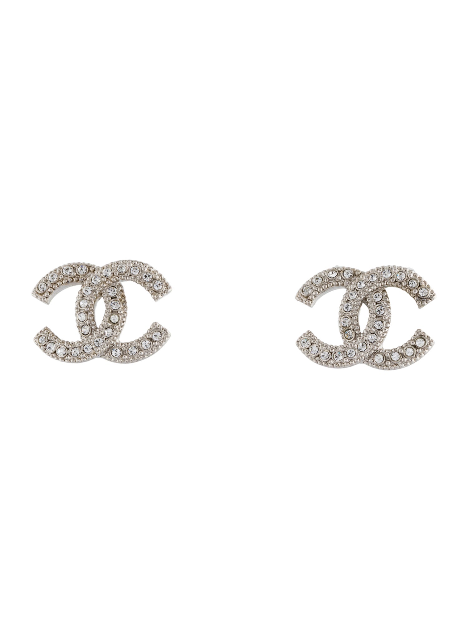 Chanel 2020 Strass CC Stud Earrings