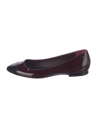 Chanel Interlocking CC Logo Patent Leather Ballet Flats