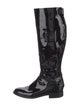 Chanel Interlocking CC Logo Patent Leather Riding Boots