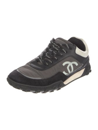 Chanel Interlocking CC Logo Suede Sneakers