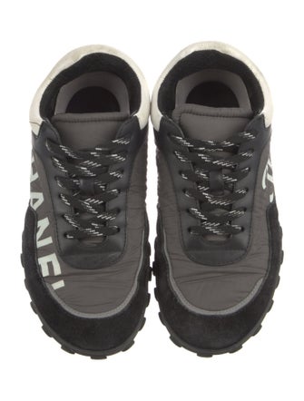 Chanel Interlocking CC Logo Suede Sneakers