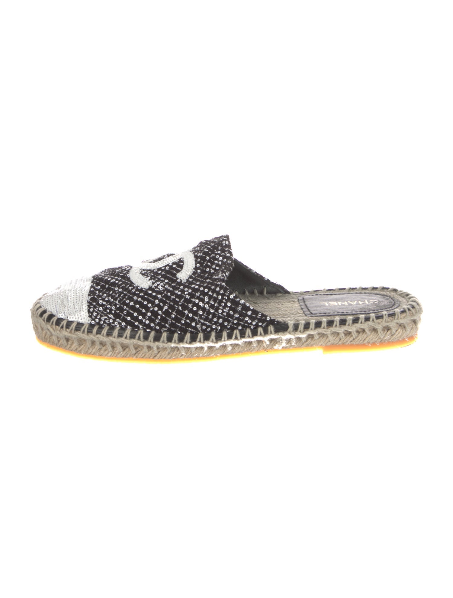 Chanel Interlocking CC Logo Tweed Espadrilles