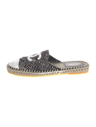 Chanel Interlocking CC Logo Tweed Espadrilles