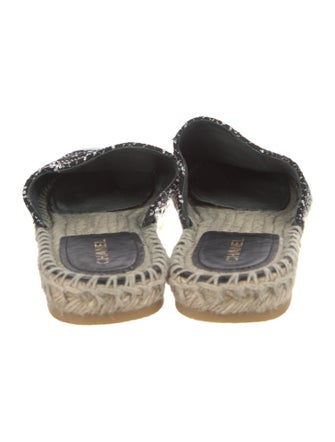 Chanel Interlocking CC Logo Tweed Espadrilles