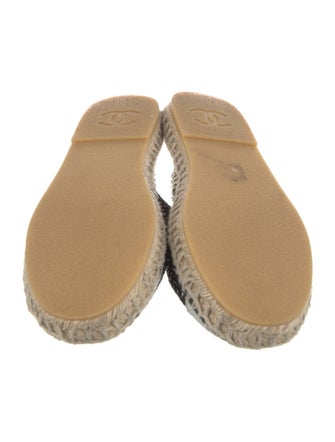 Chanel Interlocking CC Logo Tweed Espadrilles