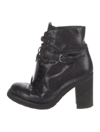 Chanel Leather Combat Boots