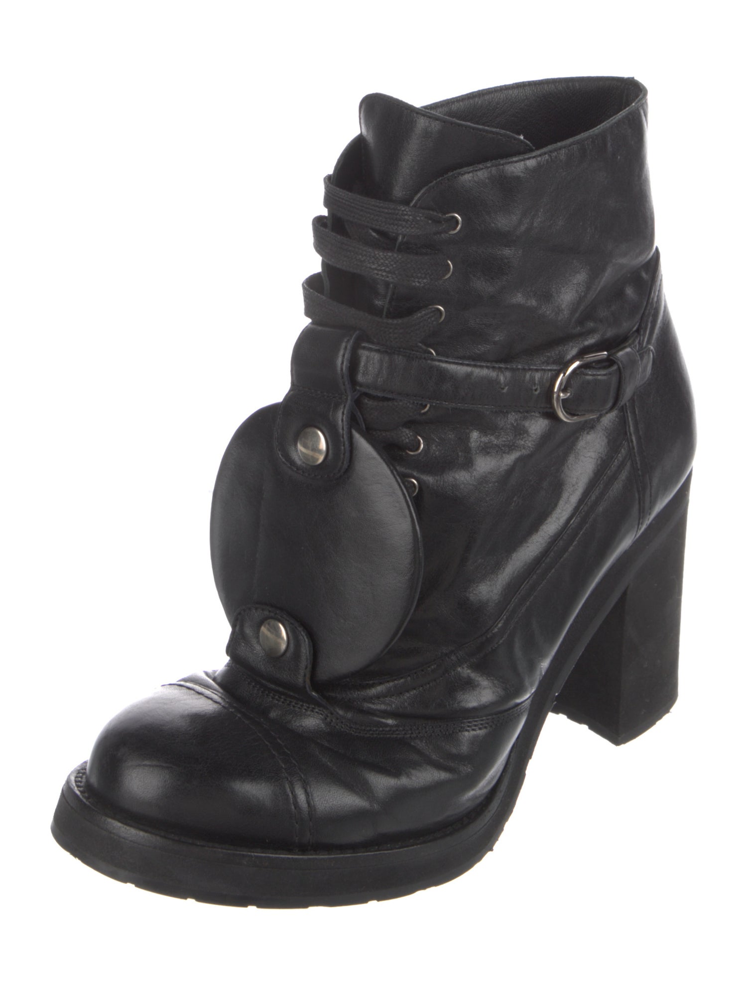 Chanel Leather Combat Boots