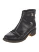 Chanel Interlocking CC Logo Leather Moto Boots