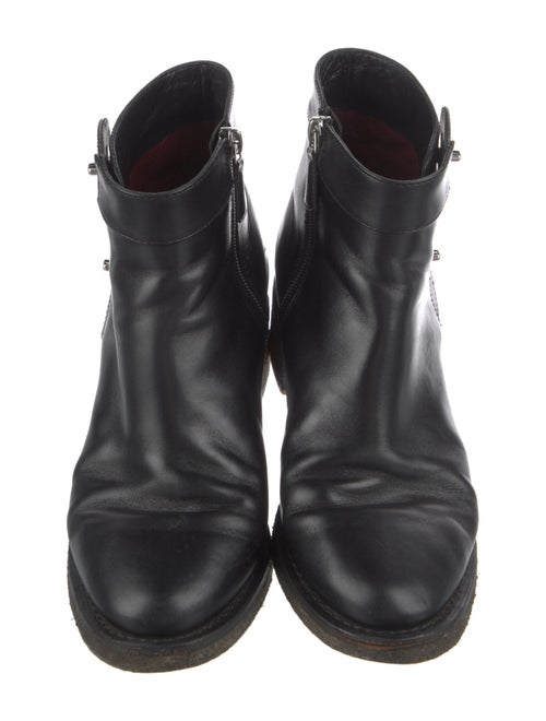 Chanel Interlocking CC Logo Leather Moto Boots