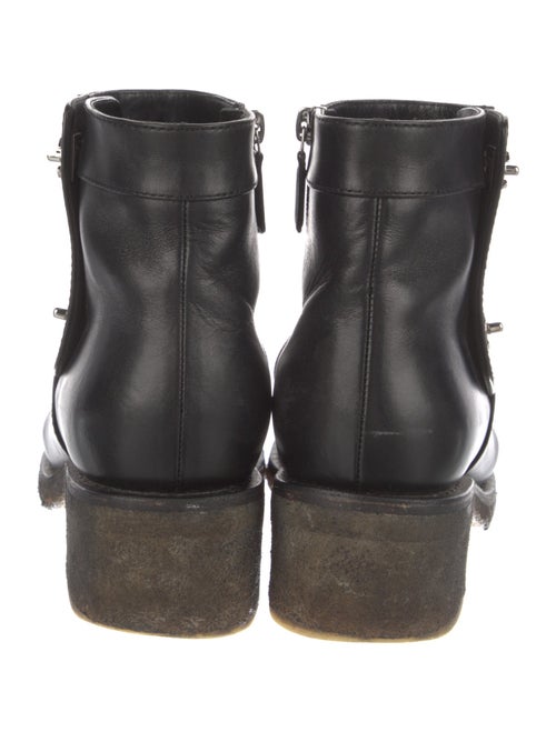 Chanel Interlocking CC Logo Leather Moto Boots