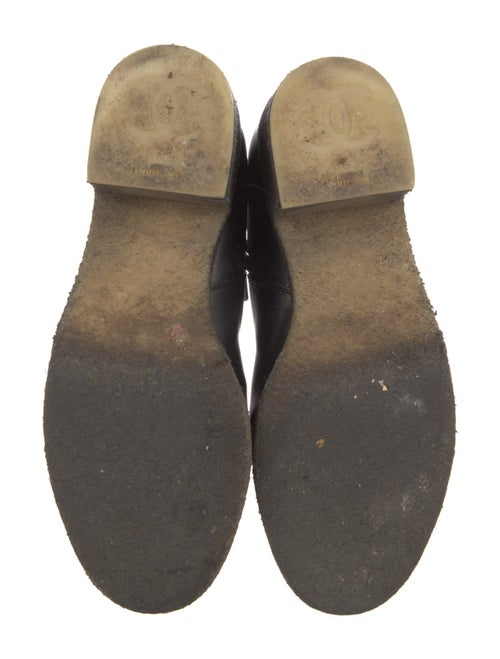 Chanel Interlocking CC Logo Leather Moto Boots